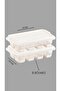 2-Piece Mini Silicone Ice Mold - 8-Compartment Ice Cube Container - Easy to Use - Ecru - 3