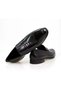 Black Color Laceless Genuine Leather Men's Shoes - 2