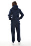 Blue Stylish Fleece Women's Tracksuit Set with Elasticated Legs and Pockets, Hooded Embroidery Details, Compact Set - 3