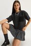 Women's Anthracite Color Block Pocket Short Sleeve Knitwear Sweater 2551 60283758