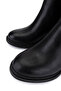 Women's Faux Leather Black Heeled Boots - 3