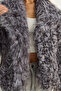 Women's Anthracite Patterned Wide Collar Lined Voluminous Premium Faux Fur 7037 60283761 - 6