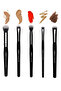 Pro 5 Piece Eye Detail Eyeliner Concealer Makeup Brush Set + Bag - 2