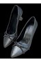 5 cm Glass Heel Stone Plated Platinum Color Stiletto Shoes - 2