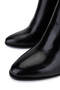 Women's Faux Leather Black Leather Heeled Boots - 3