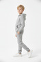 3 İplik Winter Ş Fleece-Lined Plain Unprinted Zippered K Hooded Boys' Tracksuit Set - 3