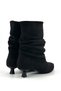 Burbon Black Suede Pino Heel Women's Boots - 6