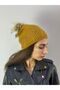 Stone Bead Embroidered Pompom Women's Beret - 2