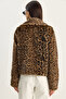 Women's Brown Leopard Patterned Pocket Detailed Lined Faux Fur 6962 60283772 - 8