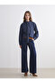 Lcw Modest Indigo Tie Collar Women's Jean Shirt - 2