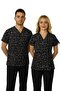 Unisex Formula Patterned Stretch Fabric Doctor Nurse Teacher Surgical Scrubs Uniform Set - 2