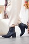 Women's Genuine Leather Heeled Boots - 3