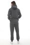 Women's Anthracite Hooded Kangaroo Pocket Fleece-Lined 3 Thread Winter Casual Tracksuit Set with Fleece Inside - 7
