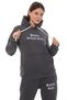 Women's Smoked Hooded Kangaroo Pocket Fleece-Lined 3 Thread Winter Fleece Lined Casual Tracksuit Set - 4