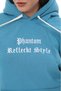 Women's Light Blue Hooded Kangaroo Pocket Fleece-Lined 3 Thread Winter Casual Tracksuit Set with Fleece Inside - 4