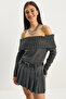 Women's Anthracite Madonna Collar Basic Knitwear Sweater 60283777 - 3