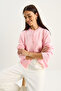 Women's Pink Crew Neck Basic Knitwear Cardigan 60283776 - 2