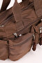 Women's Brown Parachute Fabric Multi-Pocket Hand and Shoulder Bag Bera - 8