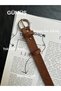Illume Round Patterned Suede Women's Silver Buckle Belt Jacket Belt Dress Belt Trouser Belt - 4