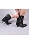 Zipper Detailed Casual Short Heeled Women's Boots Black - 7