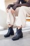 Women's Genuine Leather Heeled Boots - 2