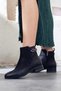 Women's Genuine Leather Short Heeled Boots - 3