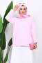 Pink Crew Neck Soft Textured Oversized Knitwear Sweater