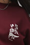 Unisex Oversize Sweatshirt Dolce Casa Printed Claret Red – Crew Neck, 3 Thread Ribs - 5