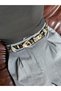 Ray Plain Patterned Women's Gold Buckle Waist Belt Coat Belt Dress Belt Trouser Belt - 2