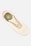 Women Brand Logo Lace Up Casual Shoes, Beige - 4