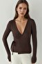 Double Breasted Lacing Detail Soft Fabric Ballerina Blouse