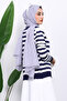 Navy Blue Buttoned Cold Yarn Knitwear Cardigan - 4