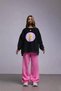 Women's Oversized Sweatshirt Dress Cute Duck Printed Black – Crew Neck, 3 Thread Ş Fleece-Lined Fleece - 4