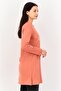 Women Crew Neck Long Sleeve Graphic Print Tunic Top, Rust - 4