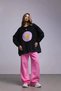 Women's Oversized Sweatshirt Dress Cute Duck Printed Black – Crew Neck, 3 Thread Ş Fleece-Lined Fleece - 5