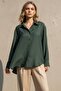 Regular Emerald Green Jacquard Silky Soft Textured Women's Shirt Modal Women's Shirt,