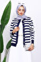 Navy Blue Buttoned Cold Yarn Knitwear Cardigan