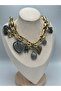 Thick Chain Necklace with Heart Charm (Brass Plated) - 4