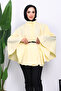 Yellow Belted Gabardine Poncho