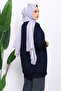 Navy Blue Crew Neck Printed Sweat - 4
