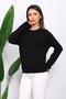 Black Crew Neck Two Thread Sweatshirt - 3