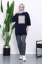 Navy Blue Crew Neck Printed Sweat - 2
