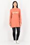 Women Crew Neck Long Sleeve Graphic Print Tunic Top, Rust - 3