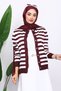 Burgundy Buttoned Cold Thread Knitwear Cardigan