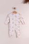 Pink Elephant Printed Zippered Girls' Jumpsuit Combed Cotton 100% Cotton Newborn Set of 3 Sleeping Suits (9 Months 12 Months 18 a - 4