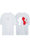 Angeldevil Design Printed White Oversized T-Shirt