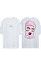Gang Mask Design Printed White Oversized T-Shirt