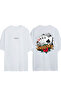 Lucky 4A Design Printed White Oversized T-Shirt