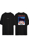 Dragon Ballz Design Printed Black Oversized t Shirt