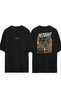 Detroit Design Printed Black Oversized t Shirt